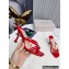 Jimmy Choo Heel 8.5cm Maelie PVC and Leather Thong Mules Red 2022