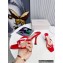 Jimmy Choo Heel 8.5cm Maelie PVC and Leather Thong Mules Red 2022