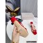 Jimmy Choo Heel 8.5cm Maelie PVC and Leather Thong Mules Red 2022
