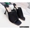 Jimmy Choo Heel 8.5cm Seher Woven Rope and Nappa Leather Thong Mules Black 2022