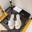 Chanel Logo Embroidery Flat Mules White 2022