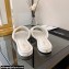 Chanel Logo Embroidery Flat Mules White 2022