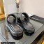 Chanel Logo Embroidery Slides Mules Black 2022