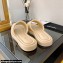 Chanel Logo Embroidery Slides Mules Beige 2022