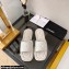 Chanel Logo Embroidery Slides Mules White 2022