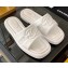 Chanel Logo Embroidery Slides Mules White 2022