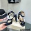 Jimmy Choo Heel 11.5cm Platform 3cm Gaia Sandals Satin Black 2022