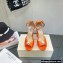 Jimmy Choo Heel 11.5cm Platform 3cm Socorie Sandals Satin with Pearl Detailing Orange 2022