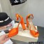 Jimmy Choo Heel 11.5cm Platform 3cm Socorie Sandals Satin with Pearl Detailing Orange 2022