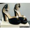 Jimmy Choo Heel 11.5cm Platform 3cm Socorie Sandals with Pearl Detailing Suede Black 2022