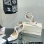 Jimmy Choo Heel Azia Leather Sandals Pearl 2022