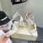 Jimmy Choo Heel Azia Leather Sandals Pearl 2022