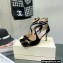 Jimmy Choo Heel Azia Leather Sandals Patent Black 2022