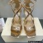 Jimmy Choo Heel Azia Leather Sandals Gold 2022