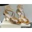 Jimmy Choo Heel Azia Leather Sandals Gold 2022