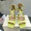 Jimmy Choo Heel Azia Leather Sandals Satin Green 2022