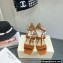 Jimmy Choo Heel Sandals with Pearl Detailing Suede Brown 2022