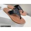Celine Triomphe Flat Thongs In Calfskin Black 2022