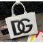 Dolce & Gabbana Small calfskin DG Daily shopper Tote Bag White/Black