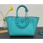 Versace La Medusa Chain Tote Bag Turquoise Blue