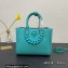 Versace La Medusa Chain Tote Bag Turquoise Blue