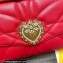 Dolce & Gabbana Small Devotion Shoulder Bag in Quilted Nappa Leather Red