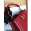 Dolce & Gabbana DG Amore Tote Bag in Calfskin Dark Red