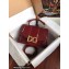 Dolce & Gabbana DG Amore Top Handle Bag in Crocodile-print Calfskin Burgundy