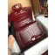 Dolce & Gabbana DG Amore Top Handle Bag in Crocodile-print Calfskin Burgundy