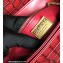 Dolce & Gabbana DG Amore Top Handle Bag in Crocodile-print Calfskin Burgundy