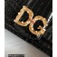 Dolce & Gabbana DG Amore Top Handle Bag in Crocodile-print Calfskin Black
