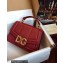Dolce & Gabbana DG Amore Top Handle Bag in Calfskin Dark Red