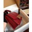 Dolce & Gabbana DG Amore Top Handle Bag in Calfskin Dark Red