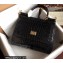 Dolce & Gabbana Medium Sicily bag in Crocodile-print Calfskin Black