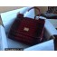 Dolce & Gabbana Medium Sicily bag in Crocodile-print Calfskin Burgundy