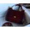 Dolce & Gabbana Small Sicily bag in Crocodile-print Calfskin Burgundy