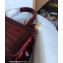 Dolce & Gabbana Small Sicily bag in Crocodile-print Calfskin Burgundy