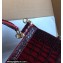 Dolce & Gabbana Small Sicily bag in Crocodile-print Calfskin Burgundy