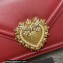 Dolce & Gabbana Small Devotion Top Handle Bag in Calfskin Dark Red