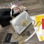 Dolce & Gabbana Small Devotion Top Handle Bag in Calfskin Silver