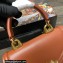 Dolce & Gabbana Small Devotion Top Handle Bag in Calfskin Brown