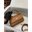 Dolce & Gabbana Small Sicily bag in Dauphine Calfskin Brown