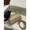 Dolce & Gabbana Small Sicily bag in Dauphine Calfskin Beige
