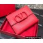 Valentino VLogo Signature Grainy Calfskin Flap Wallet Red 2022