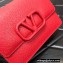Valentino VLogo Signature Grainy Calfskin Mini Wallet with Chain Red 2022