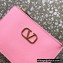 Valentino VLogo Signature Grainy Calfskin Small Pouch Bag Pink 2022