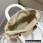 Lady Dior Medium Bag in Natural Wicker and Blue Dior Oblique Jacquard White 2022