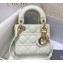 Lady Dior Micro Bag in White Cannage Calfskin 2022
