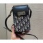 Dior Vertical Pouch Bag in Oblique Jacquard and Black Smooth Calfskin 2022