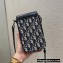 Dior Vertical Pouch Bag in Oblique Jacquard and Black Smooth Calfskin 2022